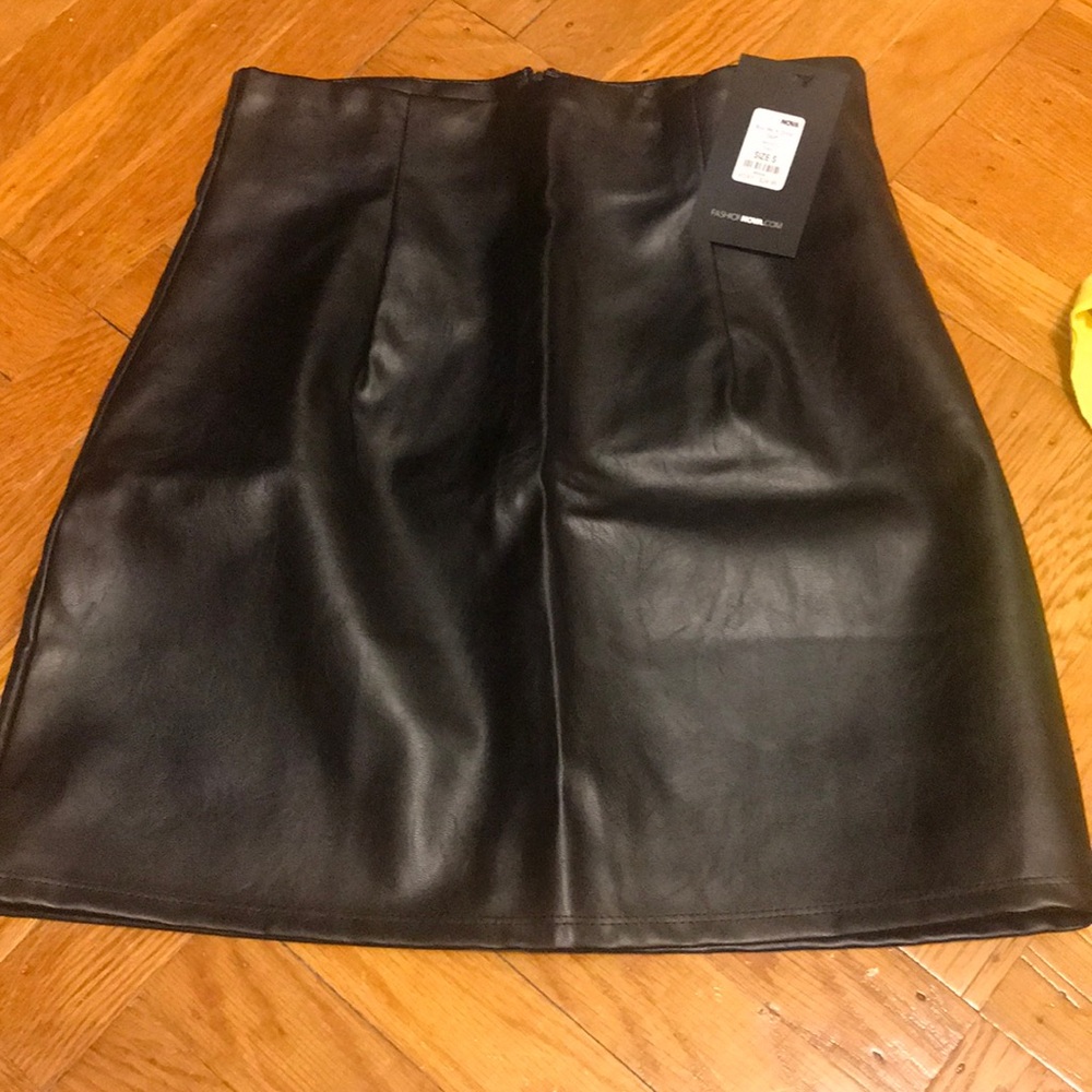 Black leather skirt